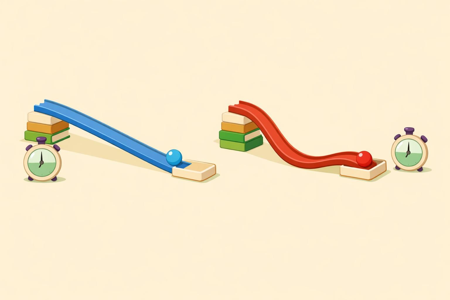 Straight Track or Curved — Which Ball Wins the Race?